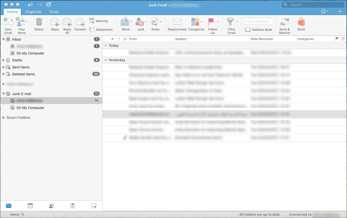 outlook 2016 for mac wrong email header