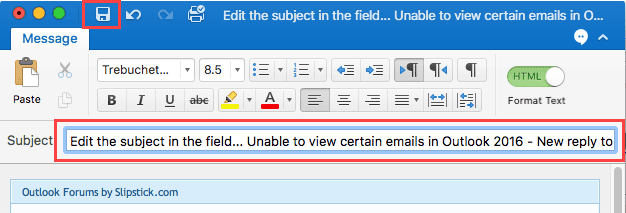 outlook 2016 for mac wrong email header